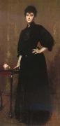 William Merritt Chase The woman wear the black oil painting